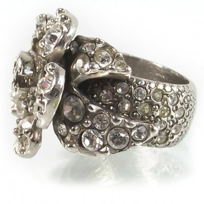 Chanel Swarovski Crystal Camelia Ring Size 6 3 of 6