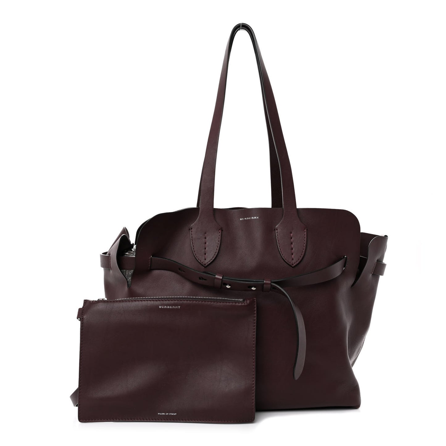 Calfskin Medium Belt Tote Burgundy