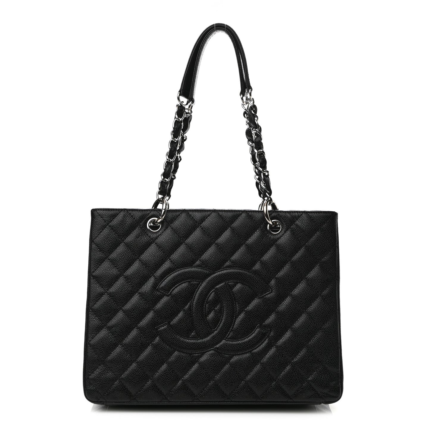 Caviar Quilted Grand Shopping Tote GST Black