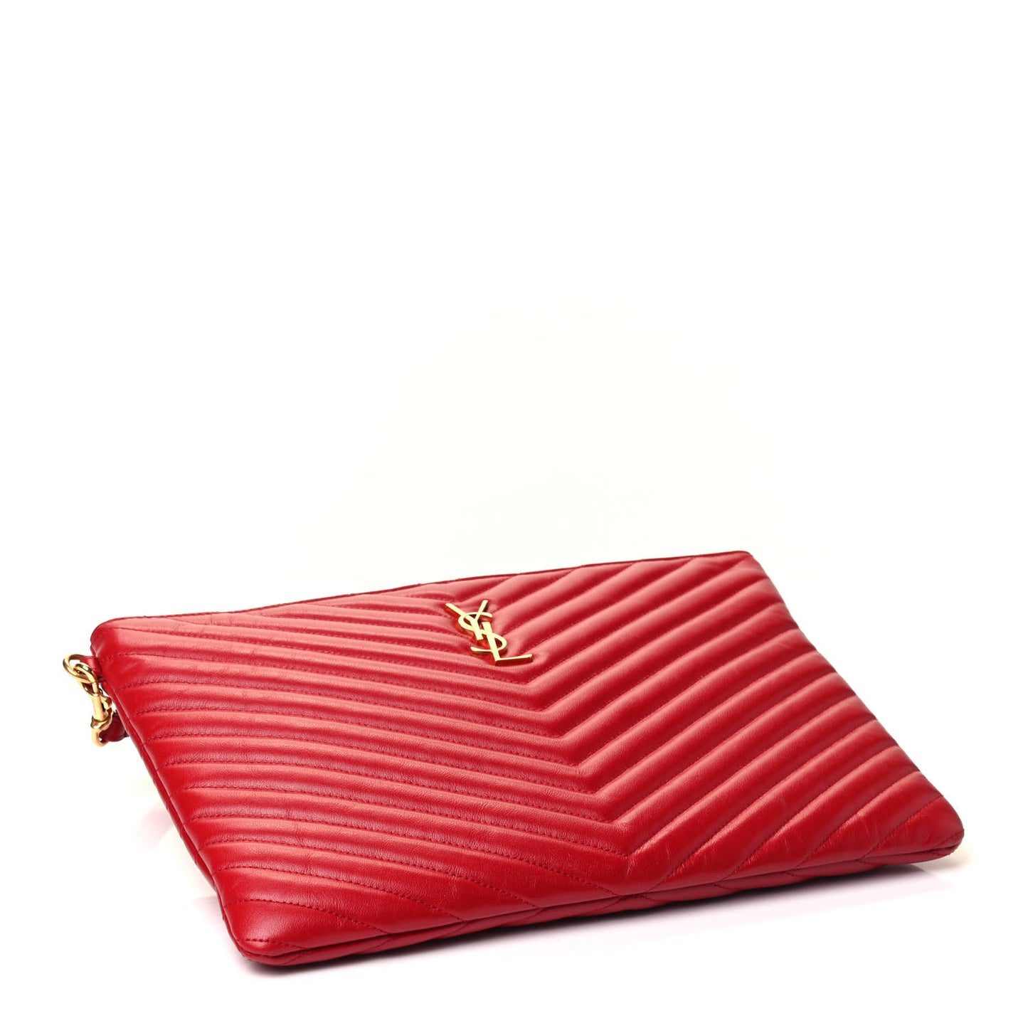 Calfskin Matelasse Monogram Cassandre Tablet Pouch Rouge Eros