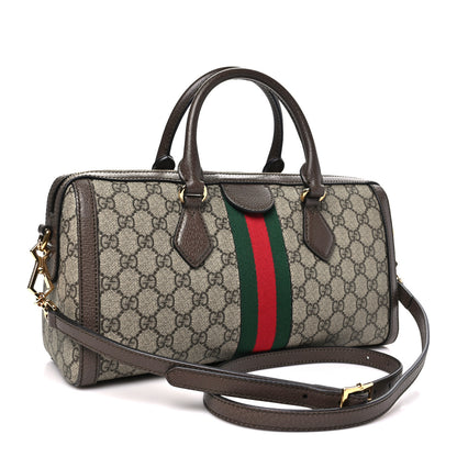Gucci GG Supreme Monogram Web Medium Ophidia Boston Brown 3 of 10