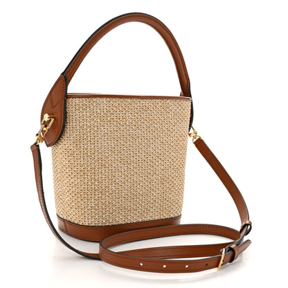 Louis Vuitton Kitted Raffia Petit Bucket Caramel 3 of 10