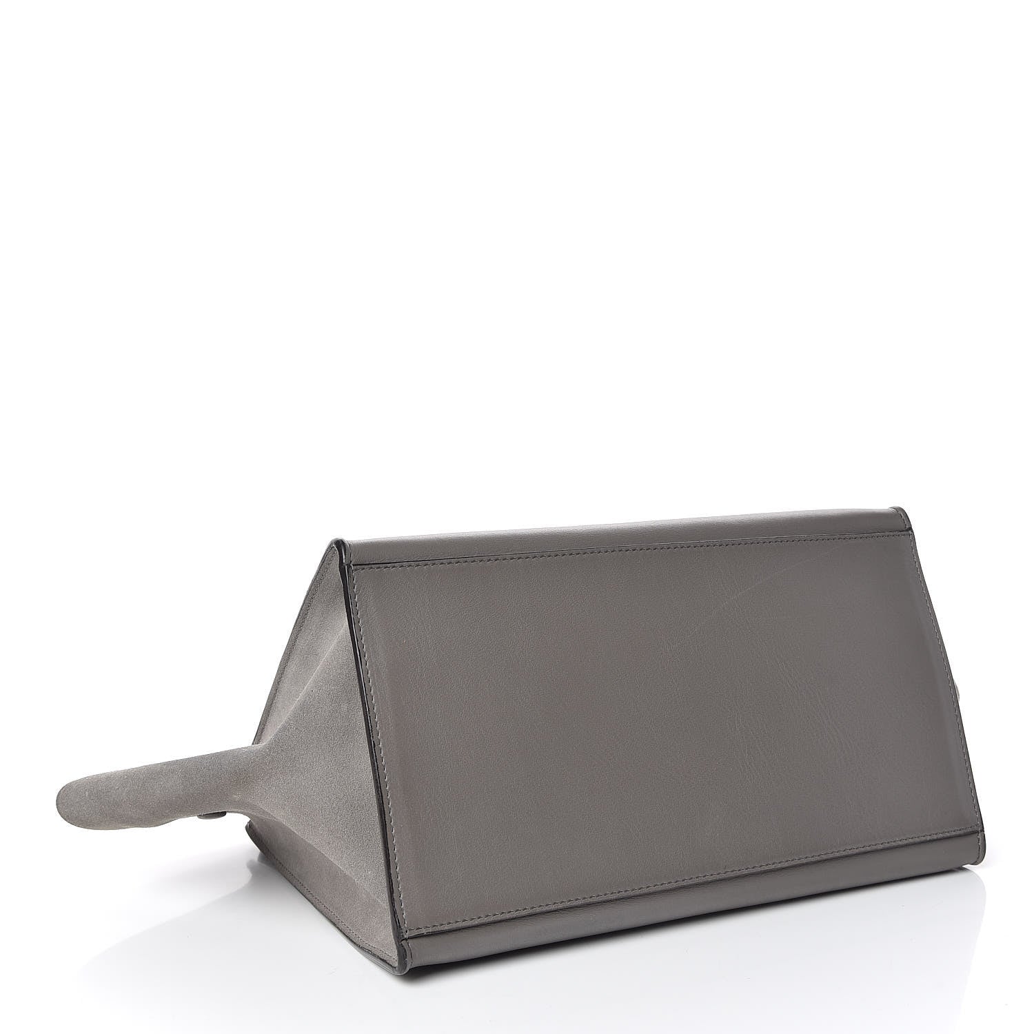 Celine Crocodile Embossed Nubuck Medium Trapeze Grey 5 of 12