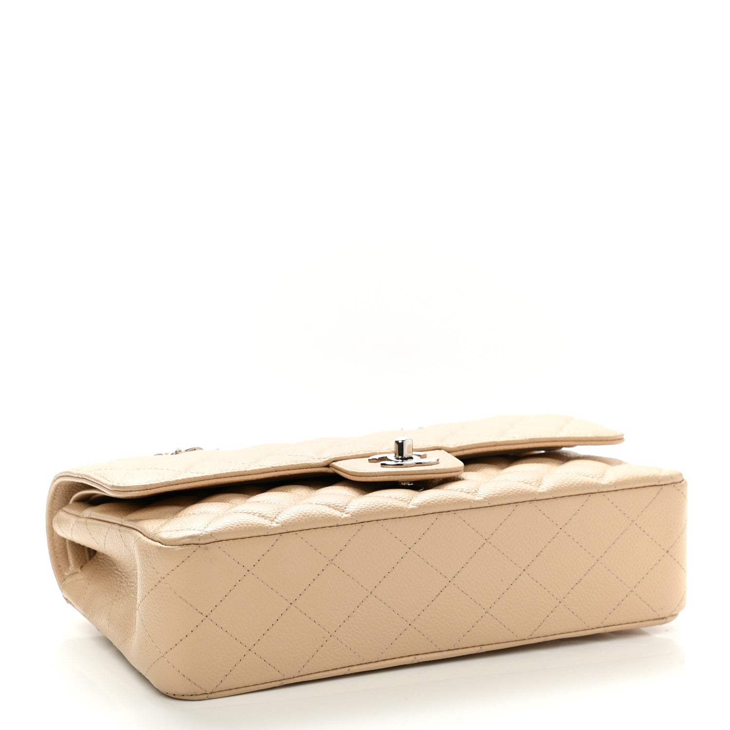 Chanel Caviar Quilted Medium Double Flap Light Beige 4 of 13