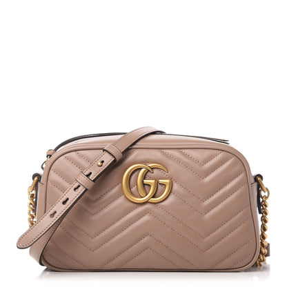 Gucci Calfskin Matelasse Small GG Marmont Chain Shoulder Bag Porcelain Rose 1 of 10