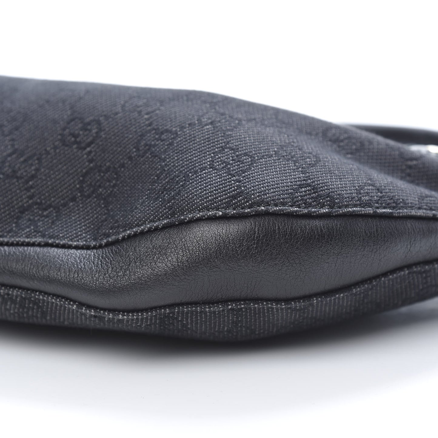 Denim Monogram Half Moon Hobo Black
