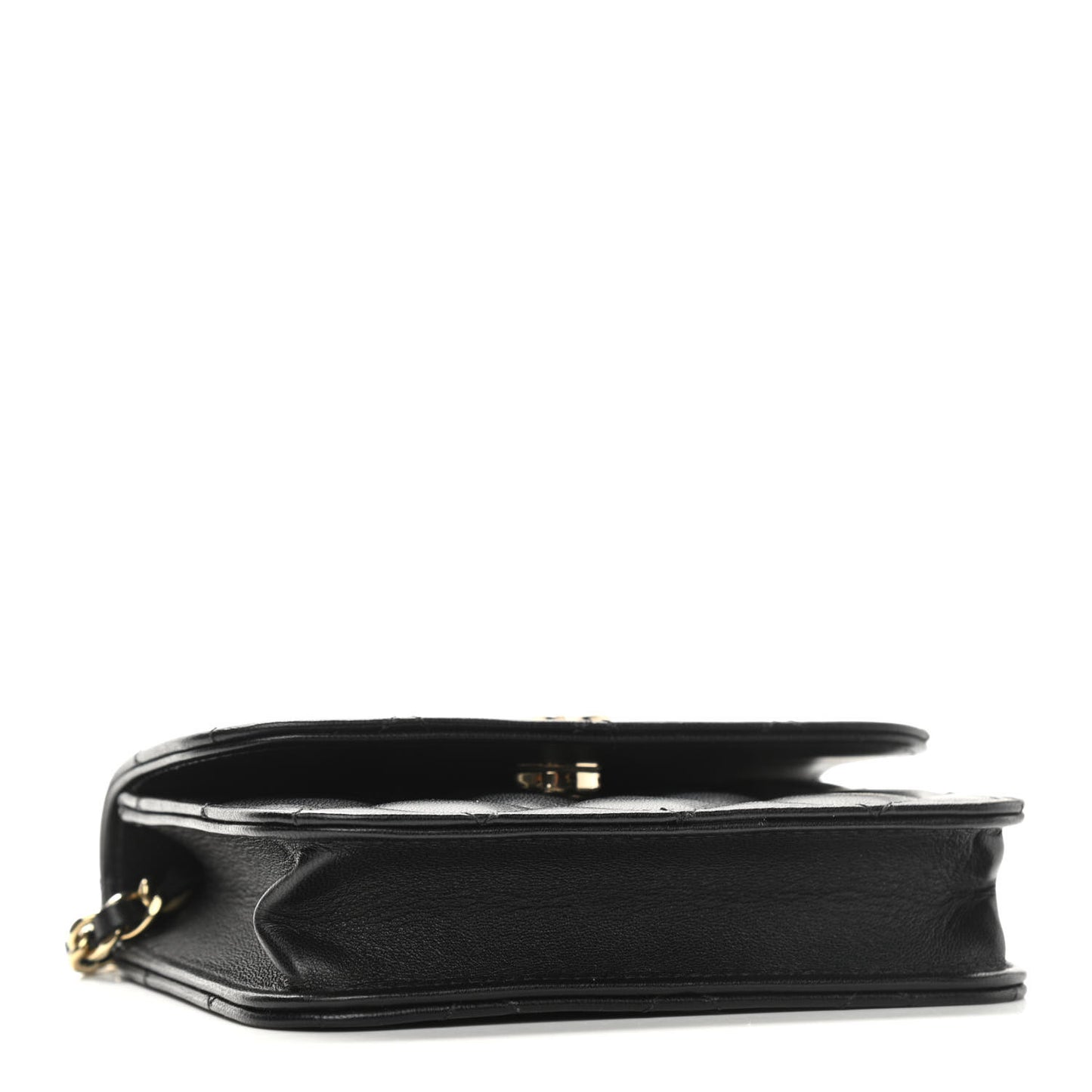 Lambskin Quilted Mini Coco Bow Clutch With Chain Black