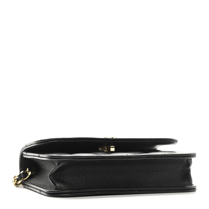 Chanel Lambskin Quilted Mini Coco Bow Clutch With Chain Black 4 of 12