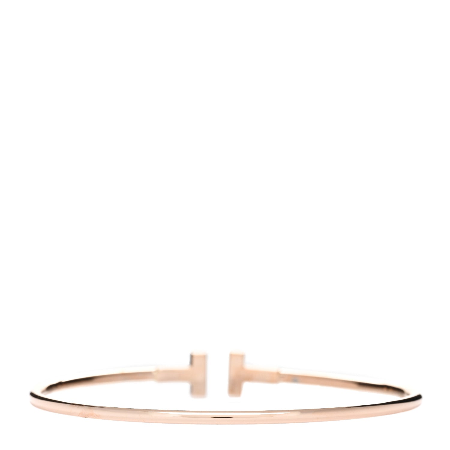 Tiffany 18K Rose Gold Narrow T Wire Bracelet 2 of 4