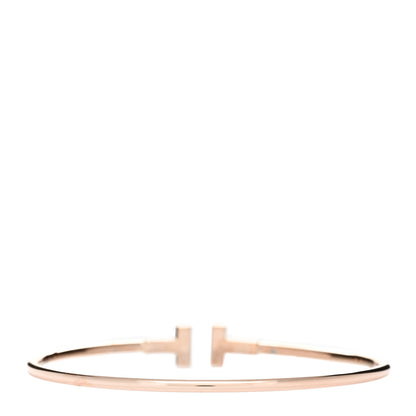 Tiffany 18K Rose Gold Narrow T Wire Bracelet 2 of 4