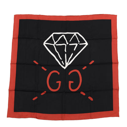 Gucci Silk GG Diamond Square Scarf Black 1 of 4
