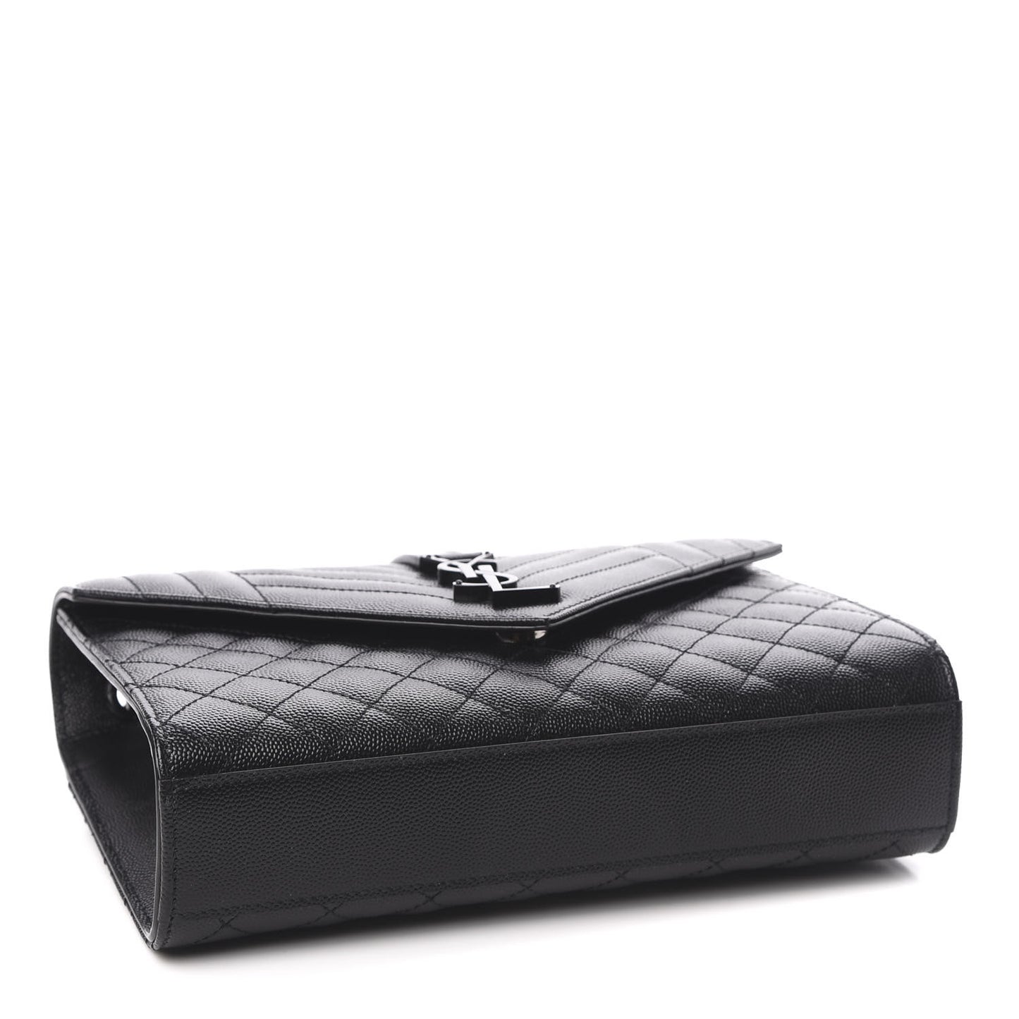 Grain De Poudre Textured Mixed Matelasse Triquilt Medium Monogram Satchel Black