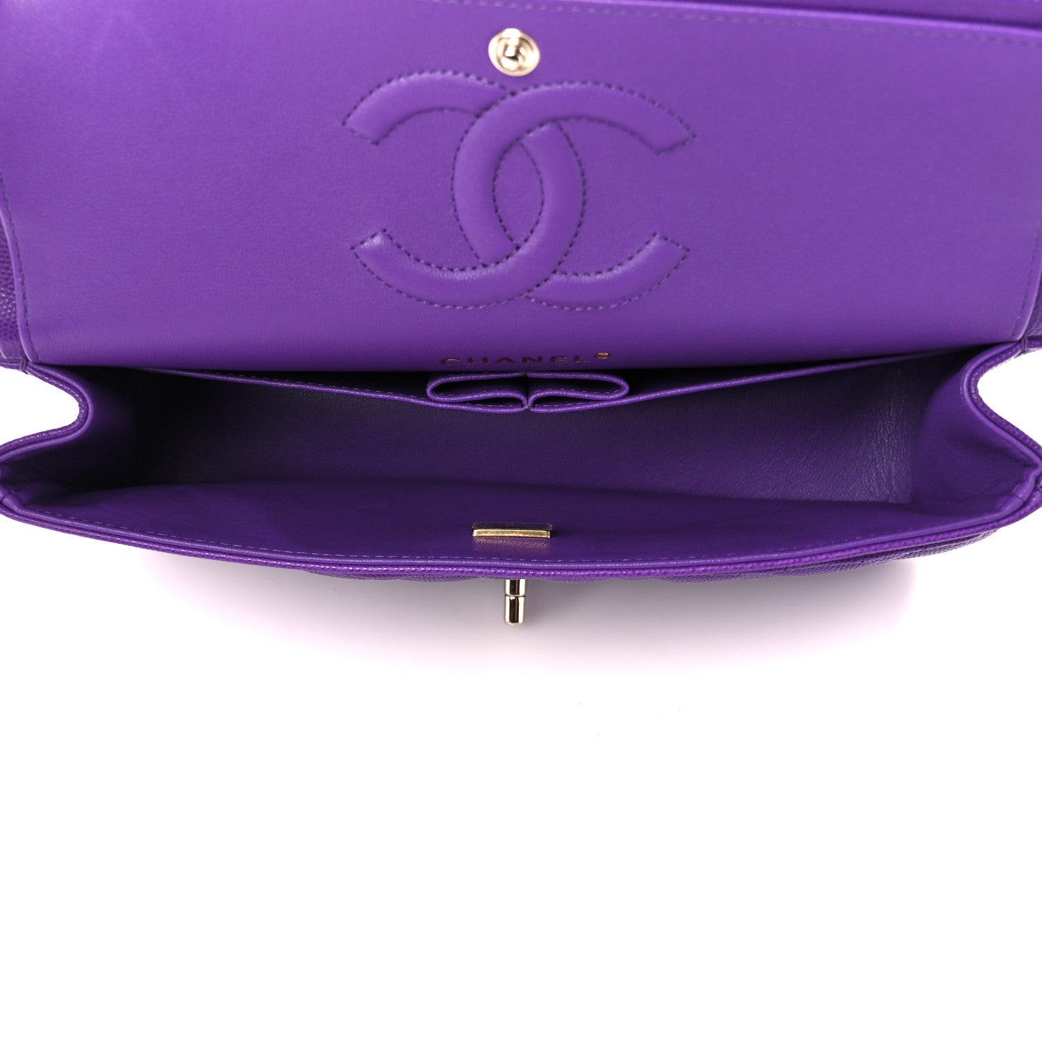 Chanel Caviar Quilted Medium Double Flap Purple 5 of 11