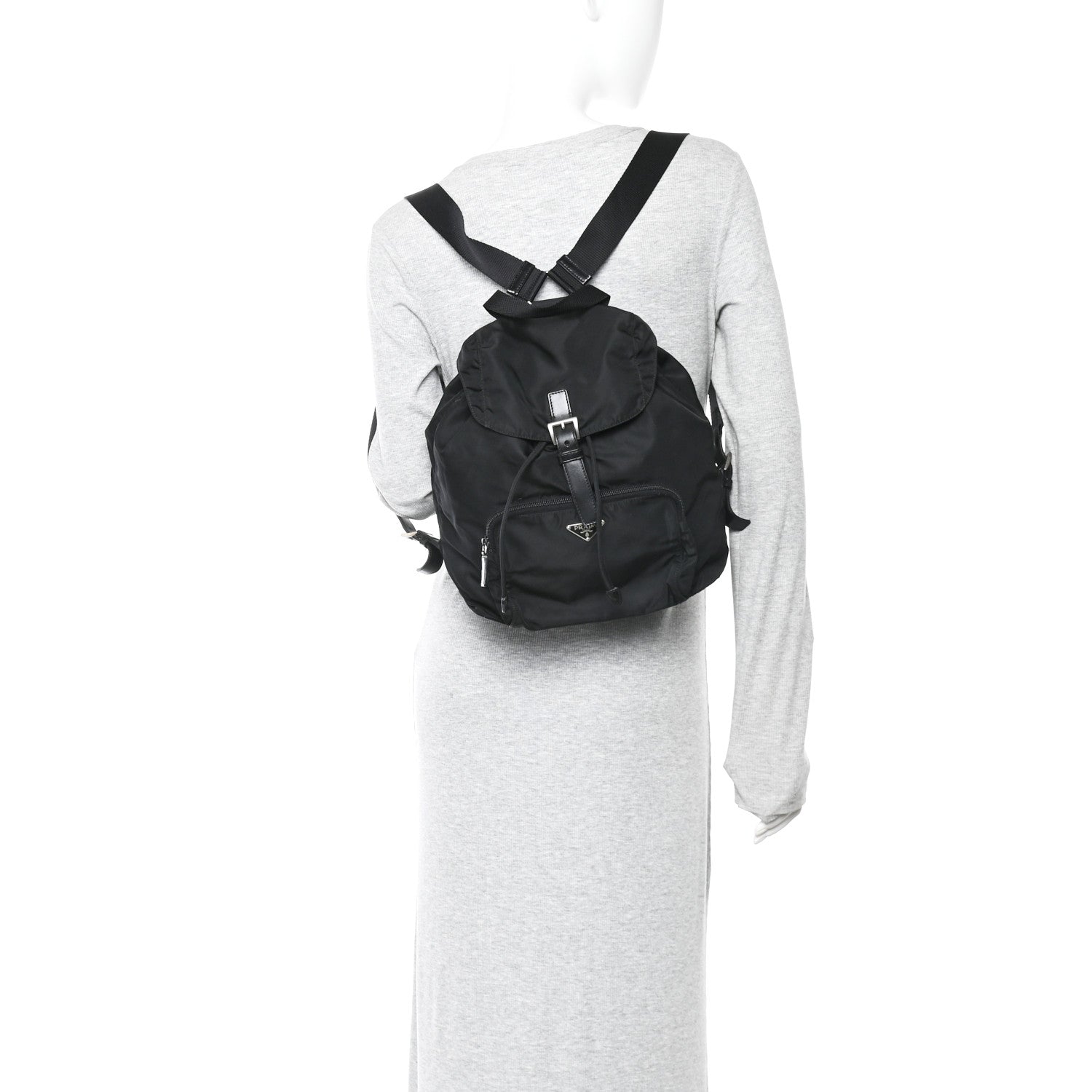 Prada Tessuto Nylon Vela Cinch Backpack Black 1892144 – FASHIONPHILE