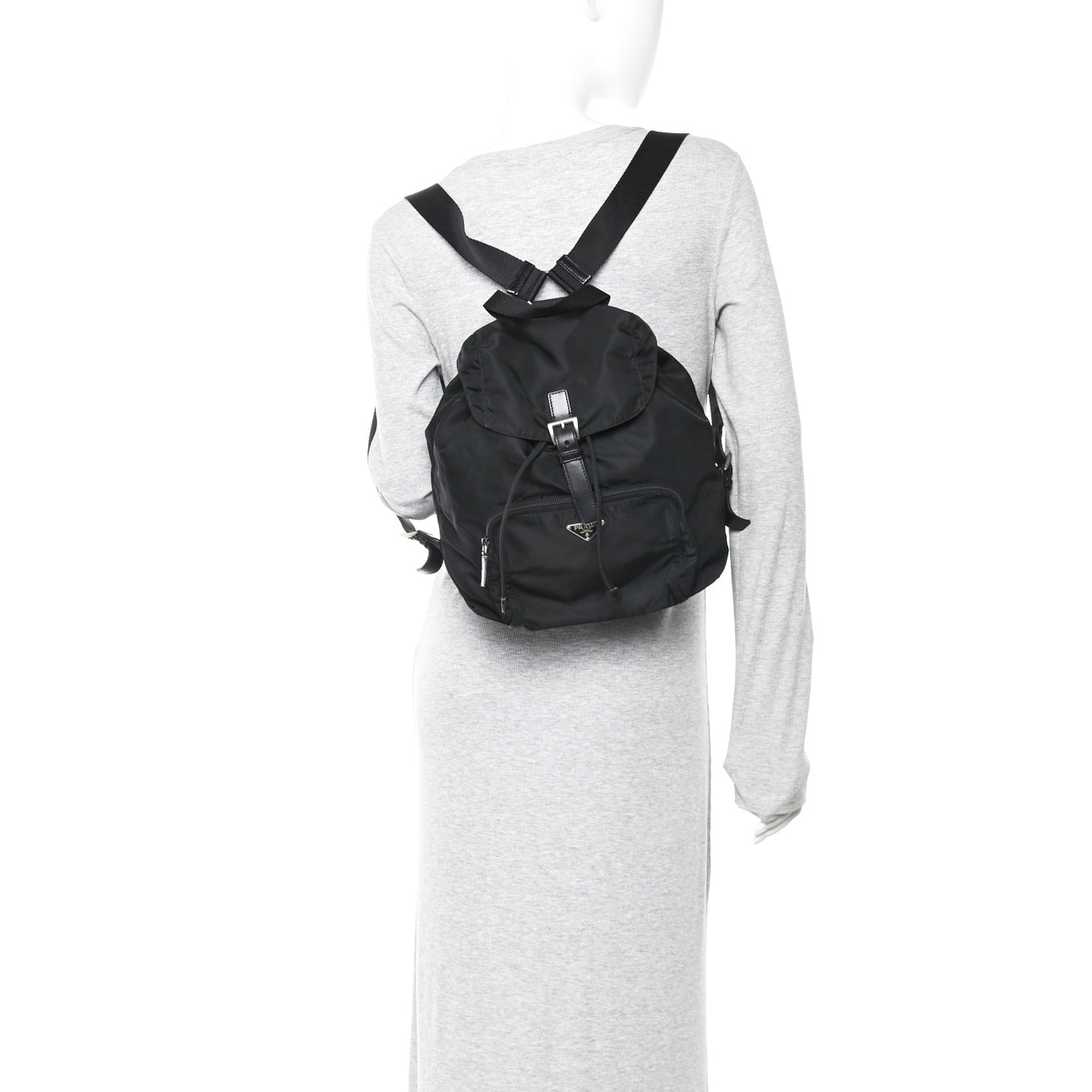 Tessuto Nylon Vela Cinch Backpack Black