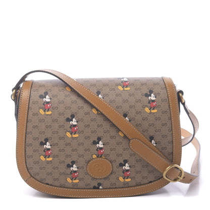 Gucci X DISNEY Mini Vintage GG Supreme Monogram Mickey Mouse Small Flap Messenger Bag Beige Vintage Sun Oil 1 of 11