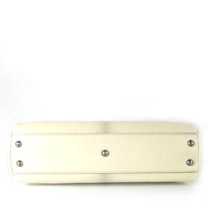 Fendi Goatskin Stingray Medium Peekaboo Iconic Satchel White Pink 4 of 9