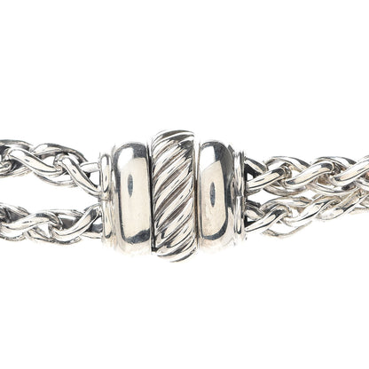David Yurman Sterling Silver 18K Yellow Gold 14mm Albion Double Wheat Chain Pendant Necklace 4 of 5