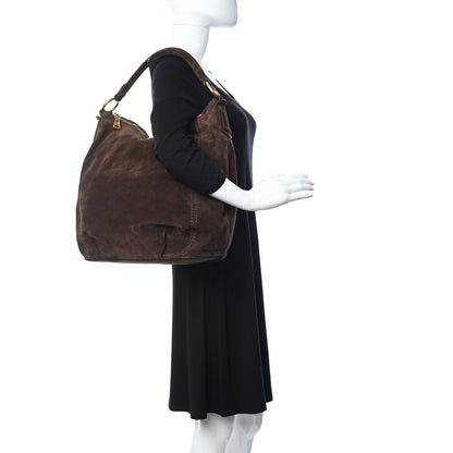 Prada Scamosciato Suede Hobo Brown 2 of 15