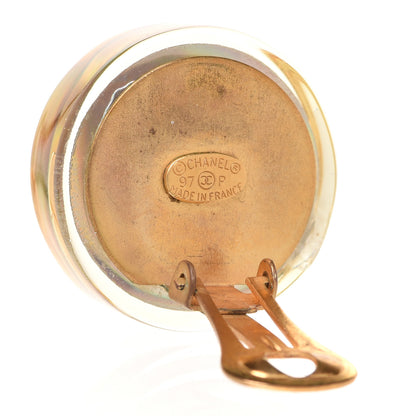 Chanel CC Clip On Button Earrings Gold 4 of 5
