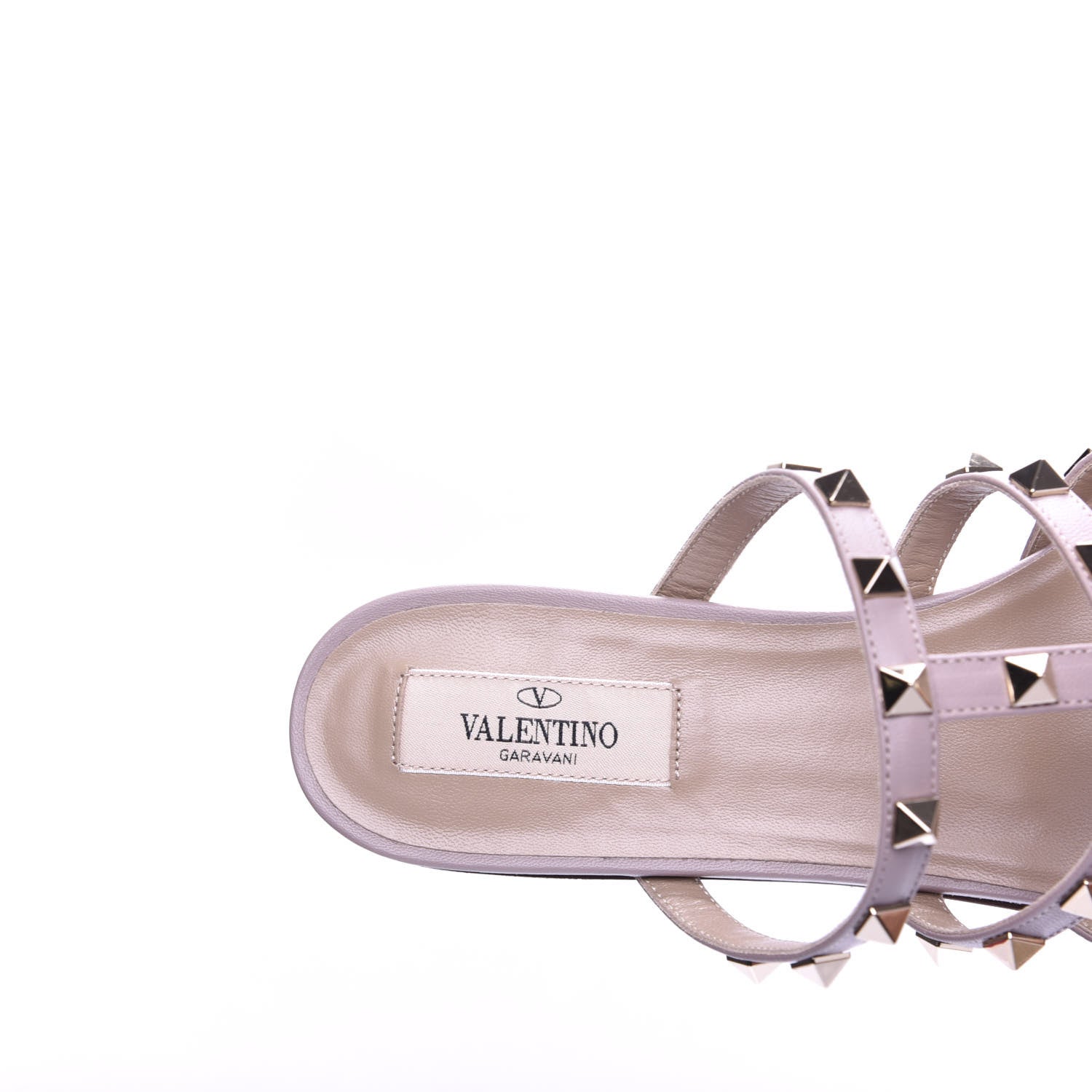 Valentino Garavani Patent Nappa Rockstud Flat Cage Mules 38 Rose Quartz Poudre 7 of 11