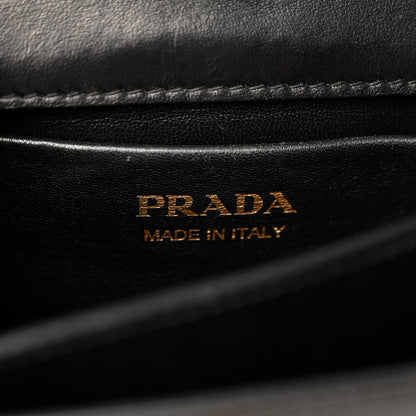 Prada Saffiano Symbole Flap Shoulder Bag Black 6 of 10