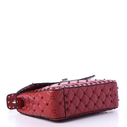 Valentino Garavani Lambskin Monochrome Medium Rockstud Spike Shoulder Bag Red 4 of 12