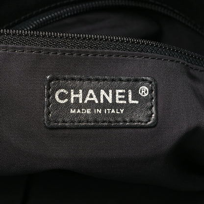 Chanel Coated Canvas Quilted Large Paris Biarritz Tote Black 6 of 12