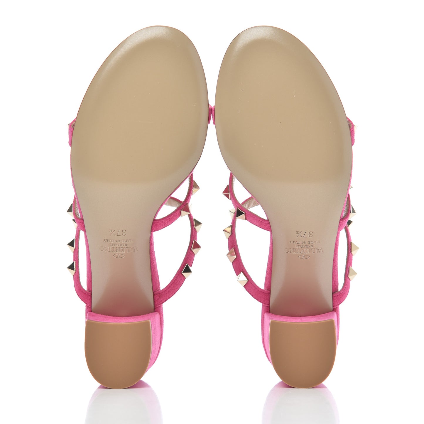 Suede Rockstud 60mm Caged Slide Sandals 37.5 Pink Orchid