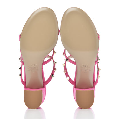 Valentino Garavani Suede Rockstud 60mm Caged Slide Sandals 37.5 Pink Orchid 5 of 10