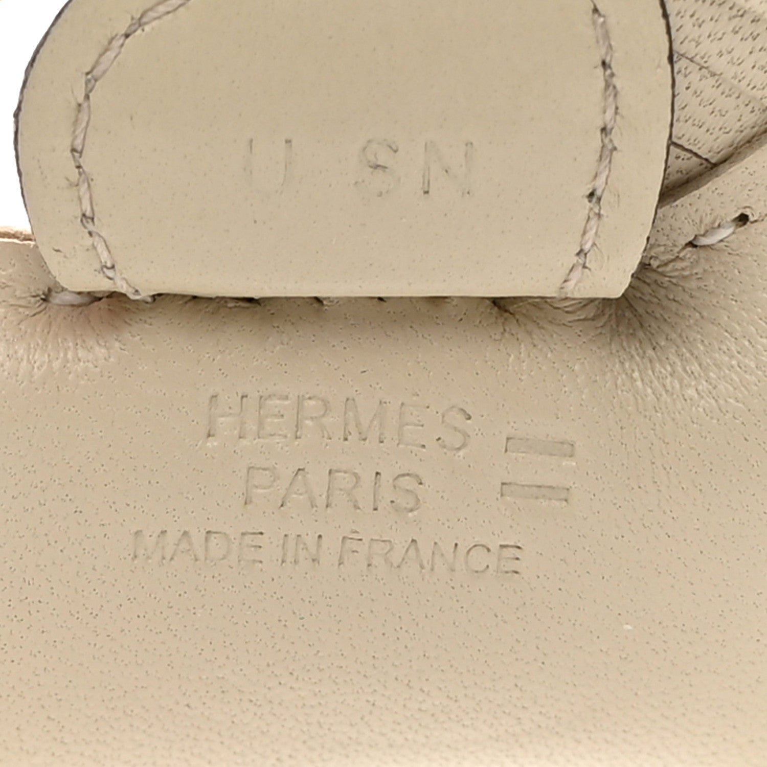 Hermes Milo Lambskin Lizard Touch Grigri Rodeo Horse Bag Charm PM Craie Ombre 3 of 4