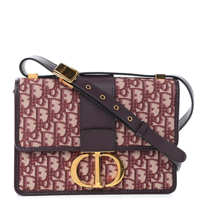 Christian Dior Oblique 30 Montaigne Flap Bag Burgundy 1 of 9