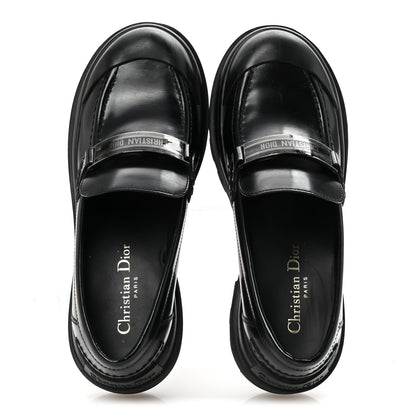Christian Dior Brushed Calfskin Dior Code Lug Sole Platform 35mm Loafers 38.5 Black 2 of 9