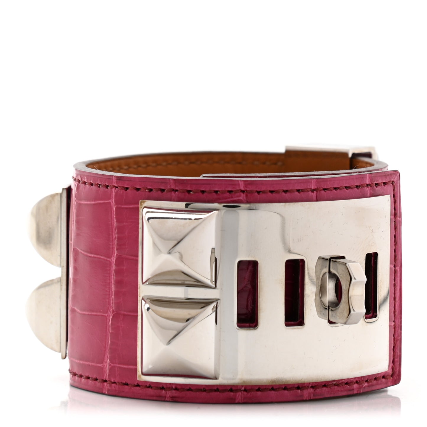 Shiny Alligator Collier De Chien CDC Bracelet S Fuchsia