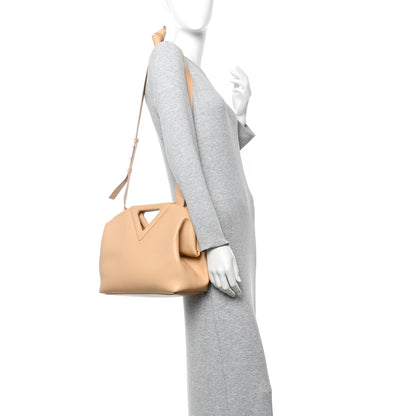 Bottega Veneta Calfskin Medium The Point Triangle Bag Almond 2 of 9