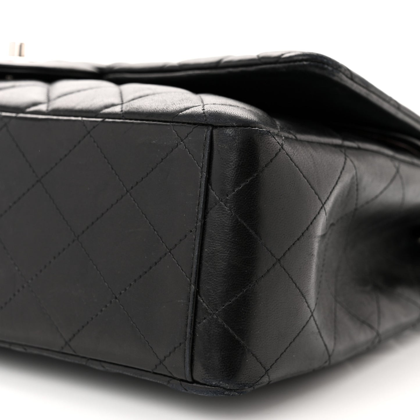 Lambskin Quilted Maxi Double Flap Black