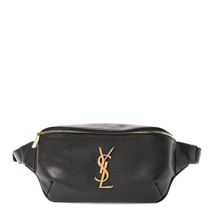 Saint Laurent Grain De Poudre Monogram Belt Bag Black 1 of 10