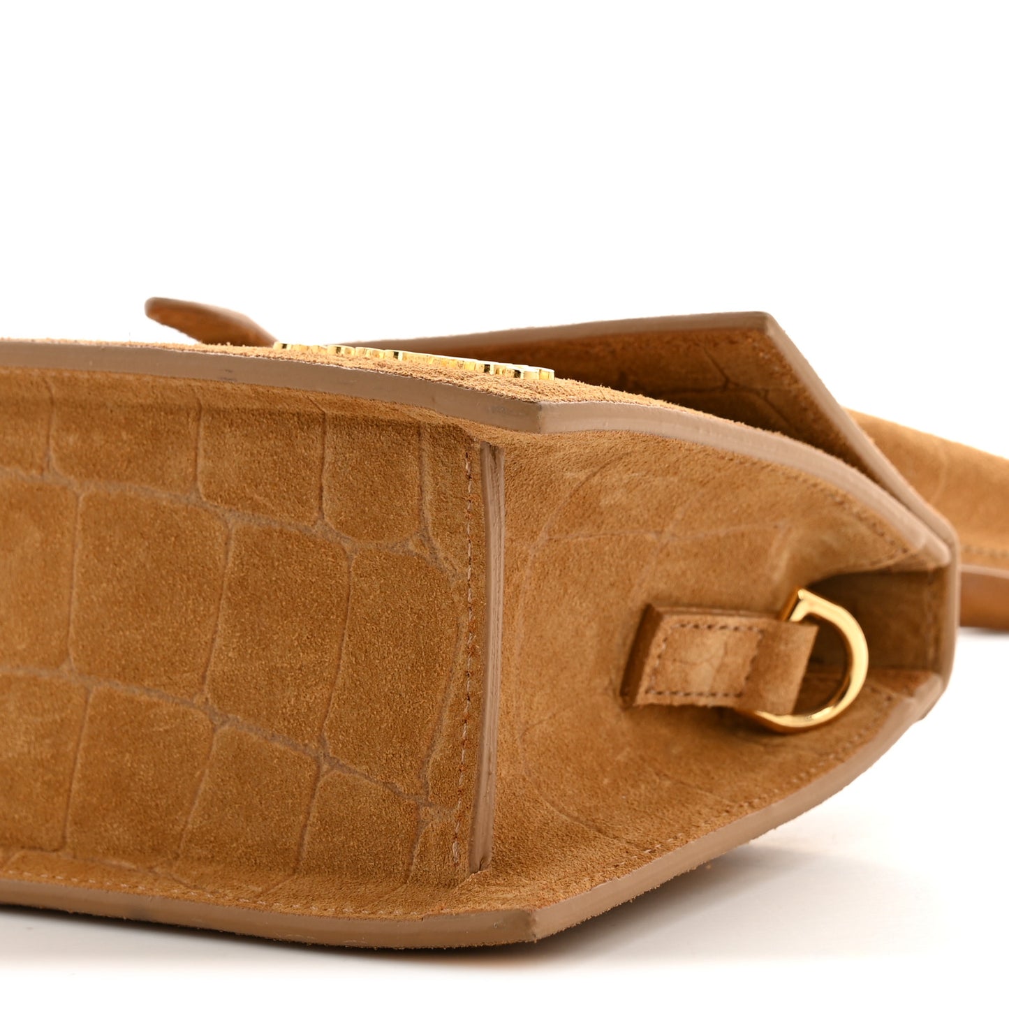 Suede Crocodile Embossed Le Chiquito Moyen Brown
