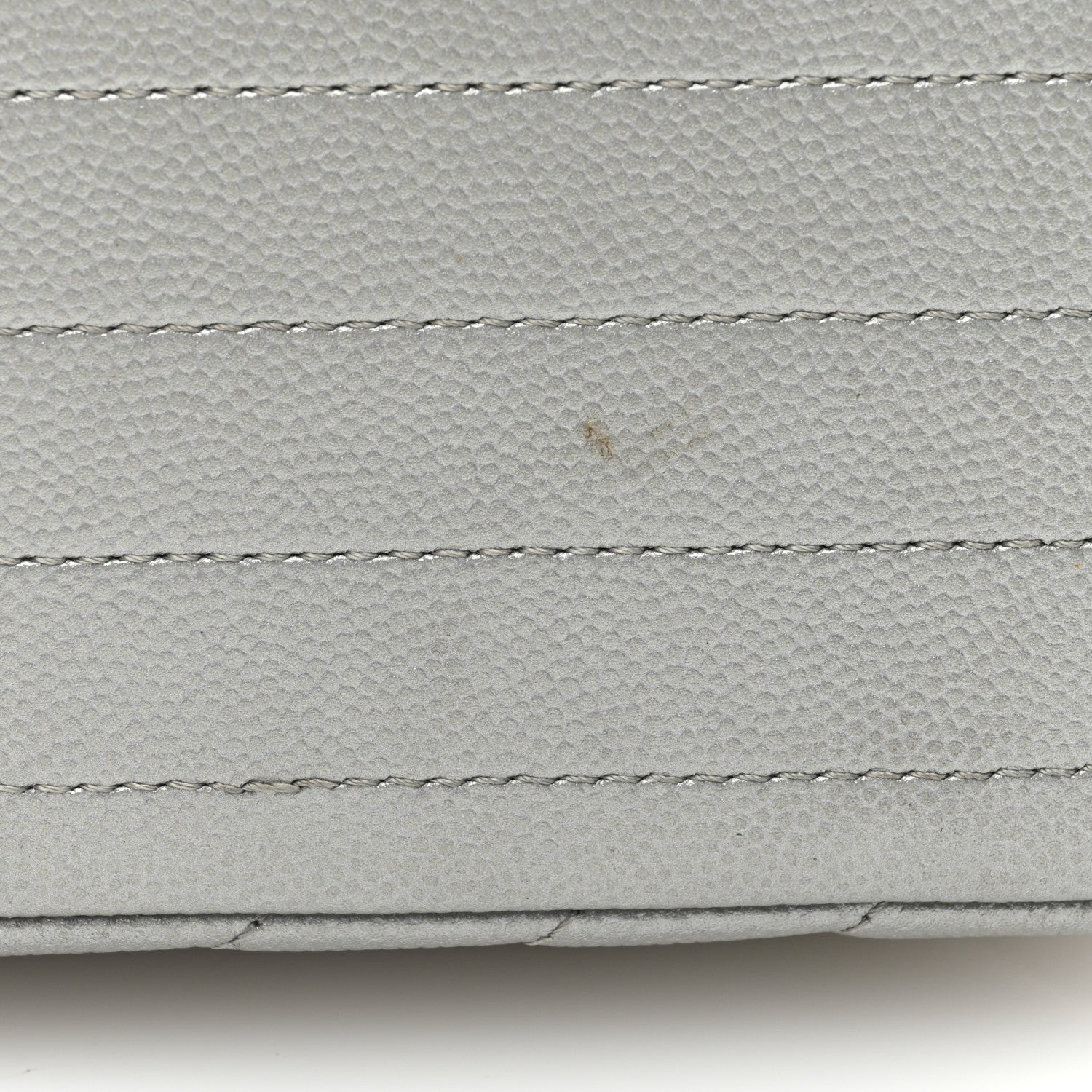 Chanel Metallic Caviar Chevron Quilted Jumbo Double Flap Silver 11 of 13