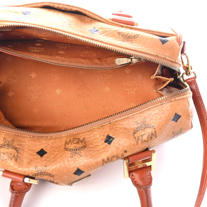 MCM Visetos Small Boston Bag Cognac 4 of 4