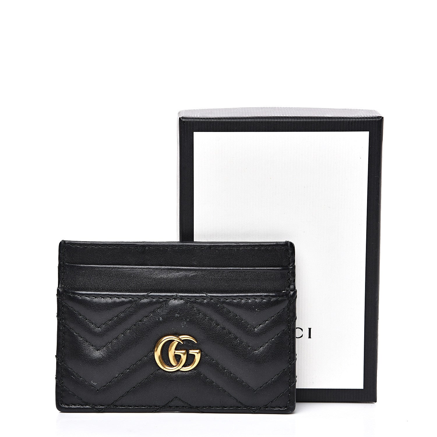 Gucci Calfskin Matelasse GG Marmont Card Holder Black 10 of 10