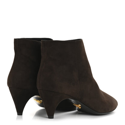 Prada Suede Stiletto Ankle Boots 38 Black 40 Brown 5 of 8