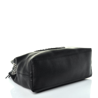 Gucci Pebbled Calfskin Studded Medium Soho Chain Shoulder Bag Black 4 of 9
