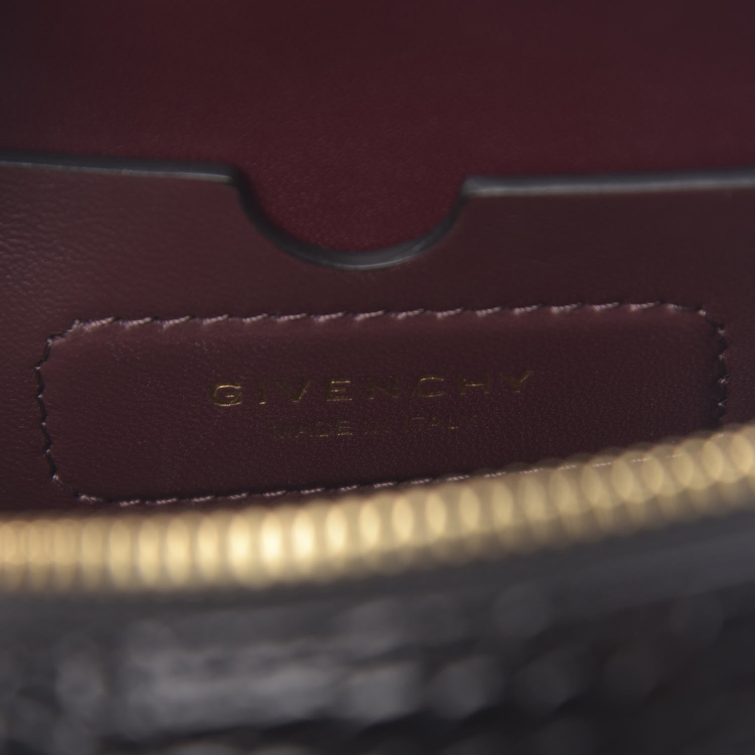 Givenchy Calfskin Crocodile Embossed Eden Round Black 6 of 9