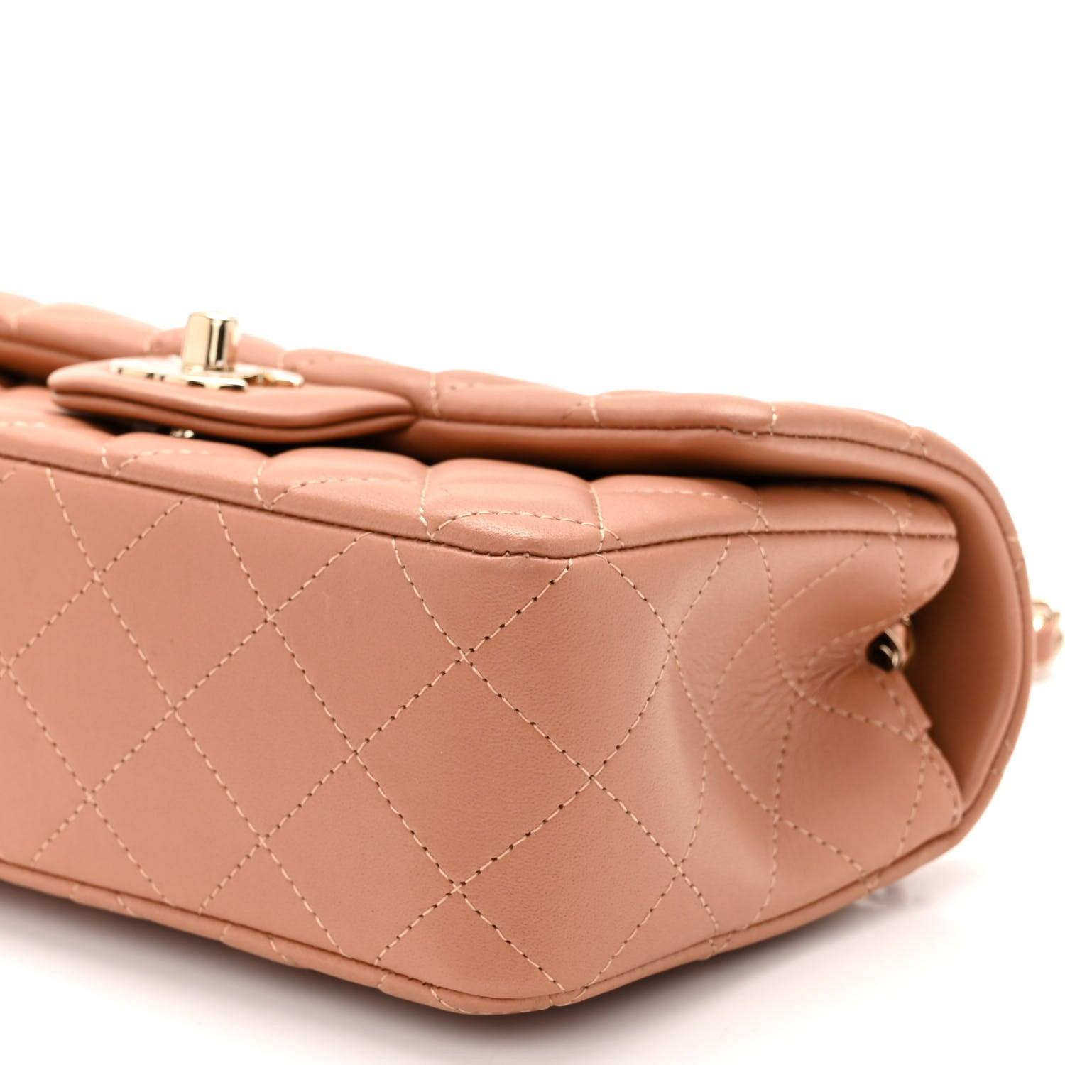 Chanel Lambskin Quilted Mini Rectangular Flap Brown 10 of 10