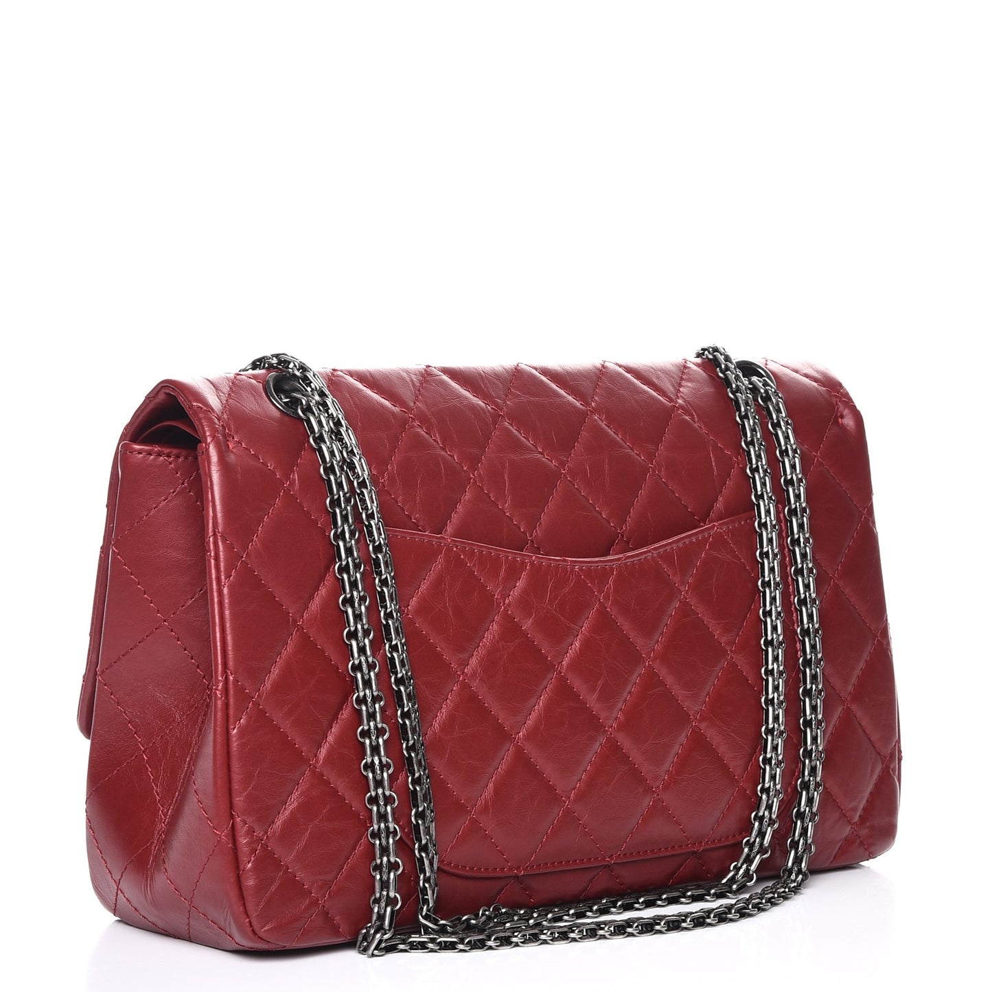 Aged Calfskin Quilted 2.55 Reissue 227 Flap Red