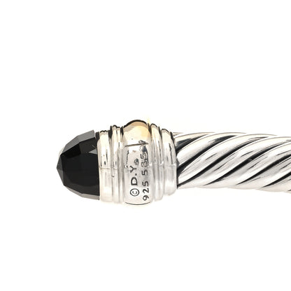 David Yurman Sterling Silver 14K Yellow Gold Black Onyx 5mm Cable Classics Bracelet 4 of 4