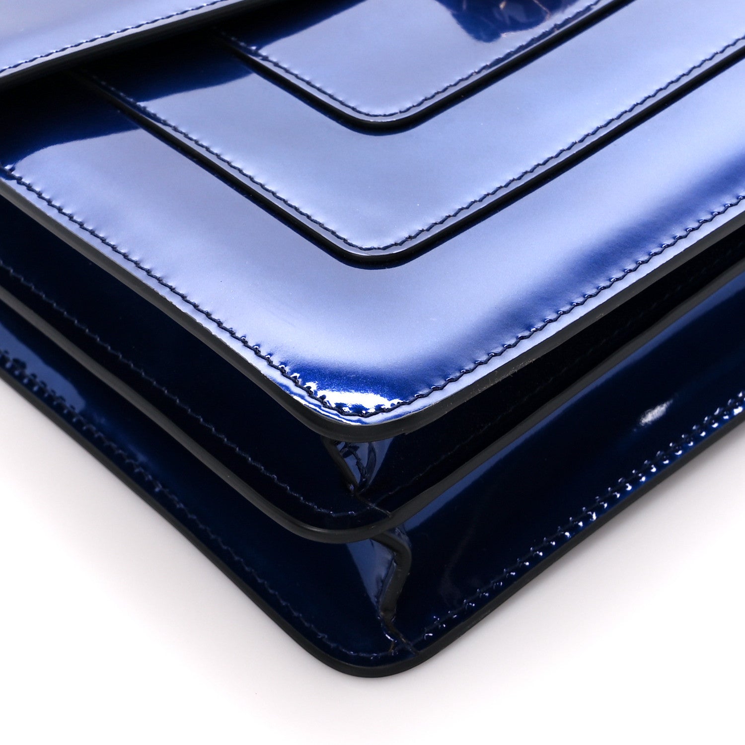 Bulgari Metallic Calfskin Serpenti Forever Shoulder Bag Blue 12 of 13