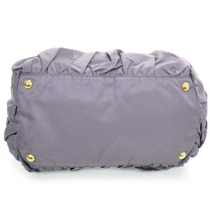 Prada Tessuto Nylon Pleated Handbag Mirtillo 5 of 11