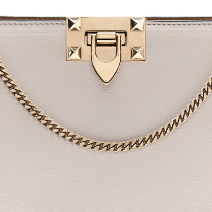 Valentino Garavani Vitello Rockstud Chain Clutch White 7 of 9